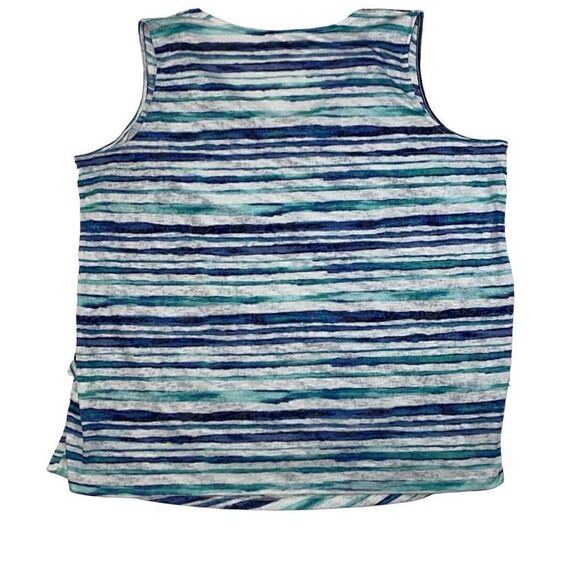 Catherine’s Sleeveless Top Tank Blue White Stripe Size 3X - Picture 5 of 9